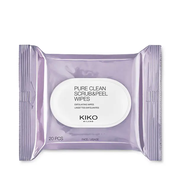 A package of 20 wet wipes that both exfoliate and refresh the face - Pure Clean Scrub & Peel - KIKO MILANO