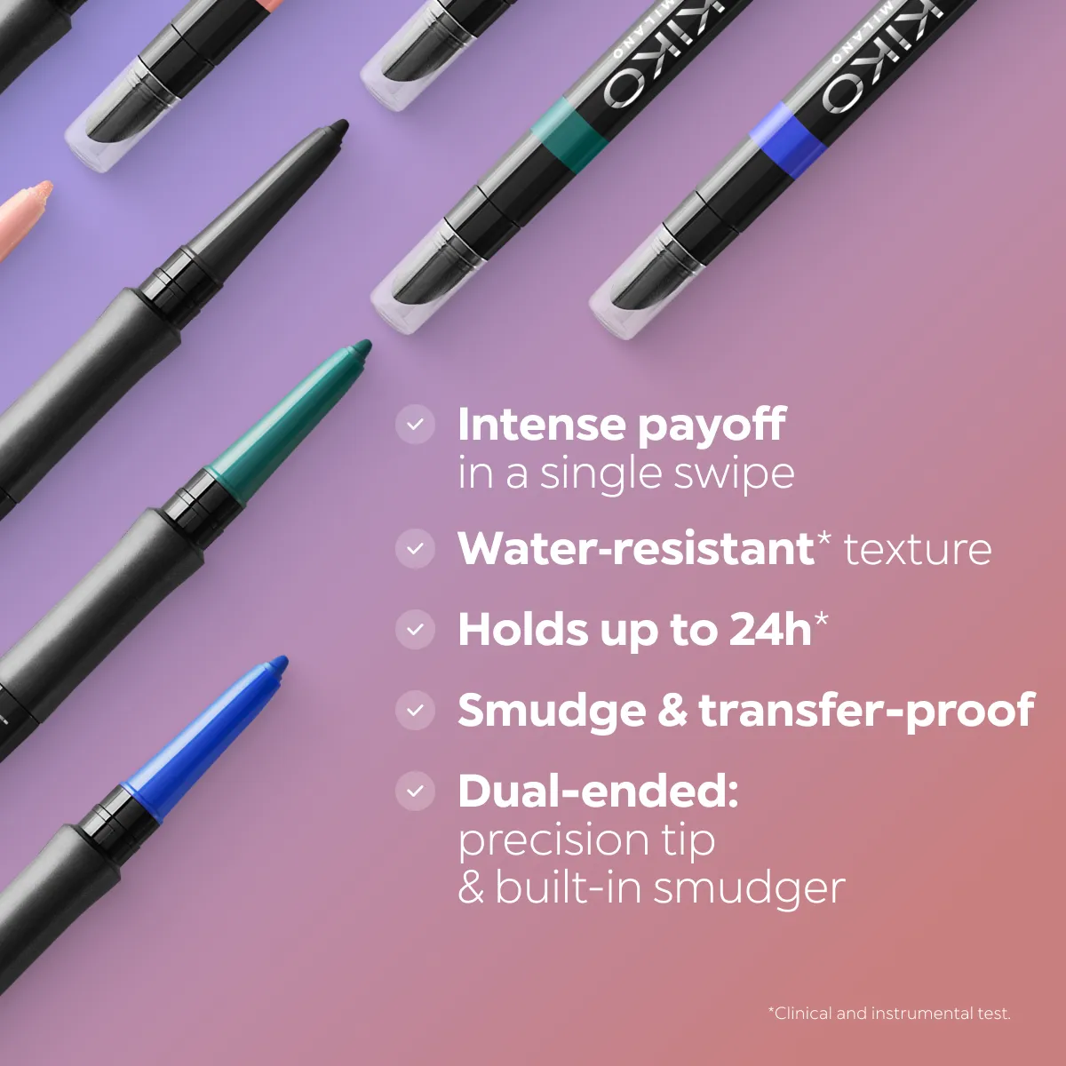 KIKO Milano Automatic Eyeliner – Wasserfest, Intensiver Strich, Mit Applikator Zum Verblenden
