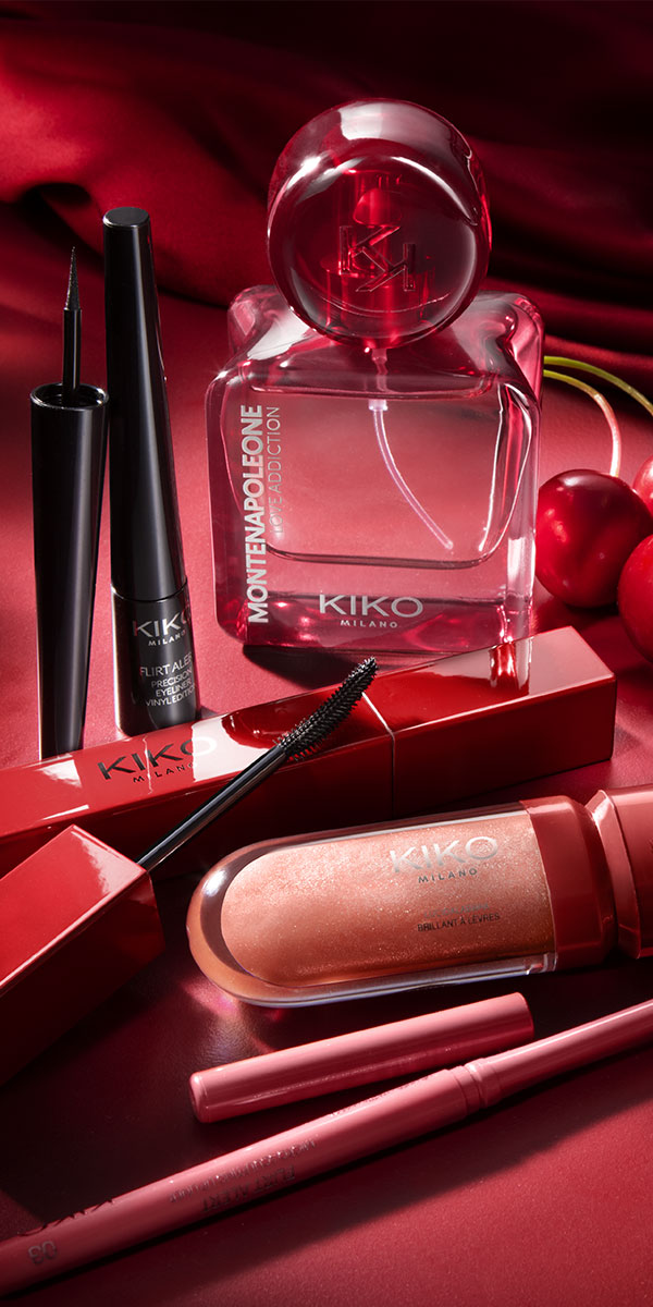 The magnetic, ultra-chic dark cherry packaging features a super