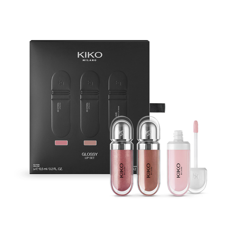 Make-up set: 2 moisturising lip glosses and 1 perfecting lip cream - Glossy Lip Set - KIKO MILANO