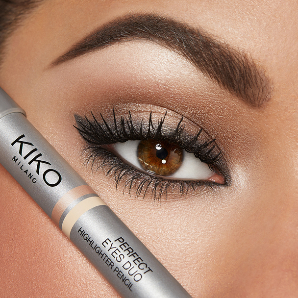 KIKO Milano Perfect Eyes Duo Highlighter Pencil + Universal Stick Concealer  03, Correttore Cremoso in Stick + Glitter Baked Highlighter, Illuminante