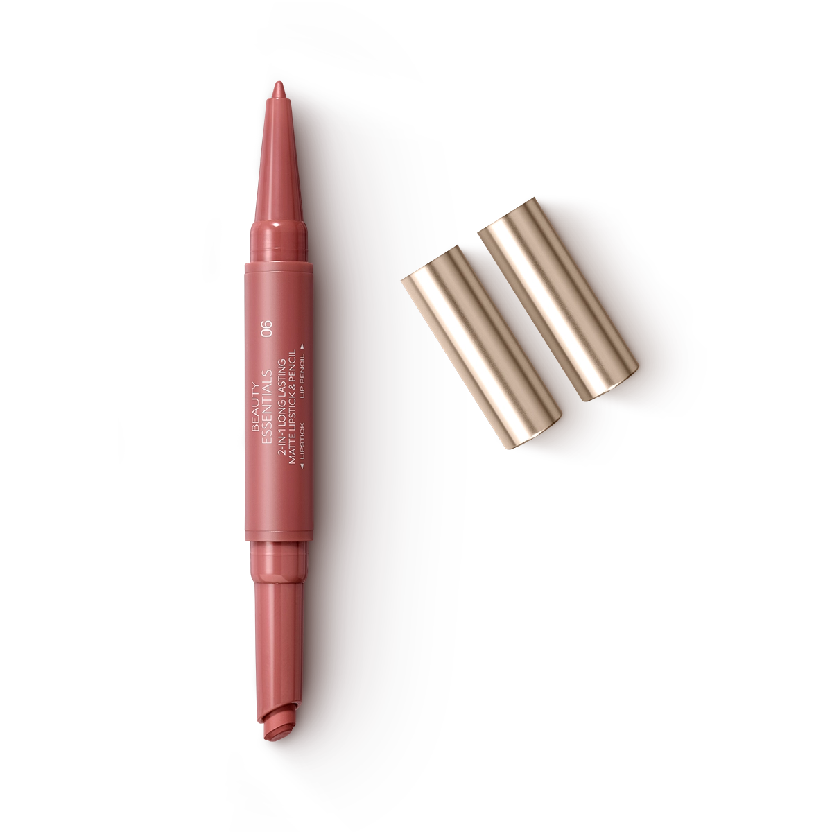 Beauty Essentials 2-In-1 Long Lasting Matte Lipstick & Pencil